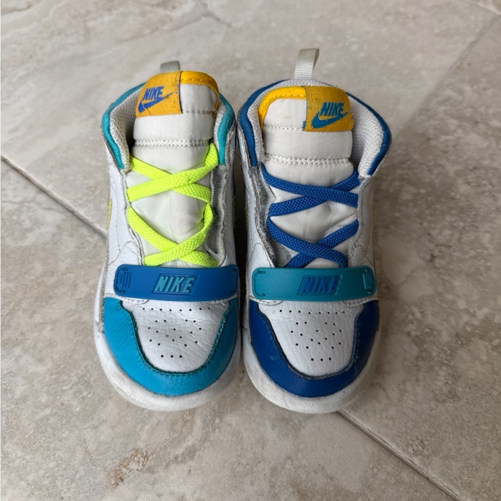 Jordan Kids Sneakers - Blue, Yellow, and Green